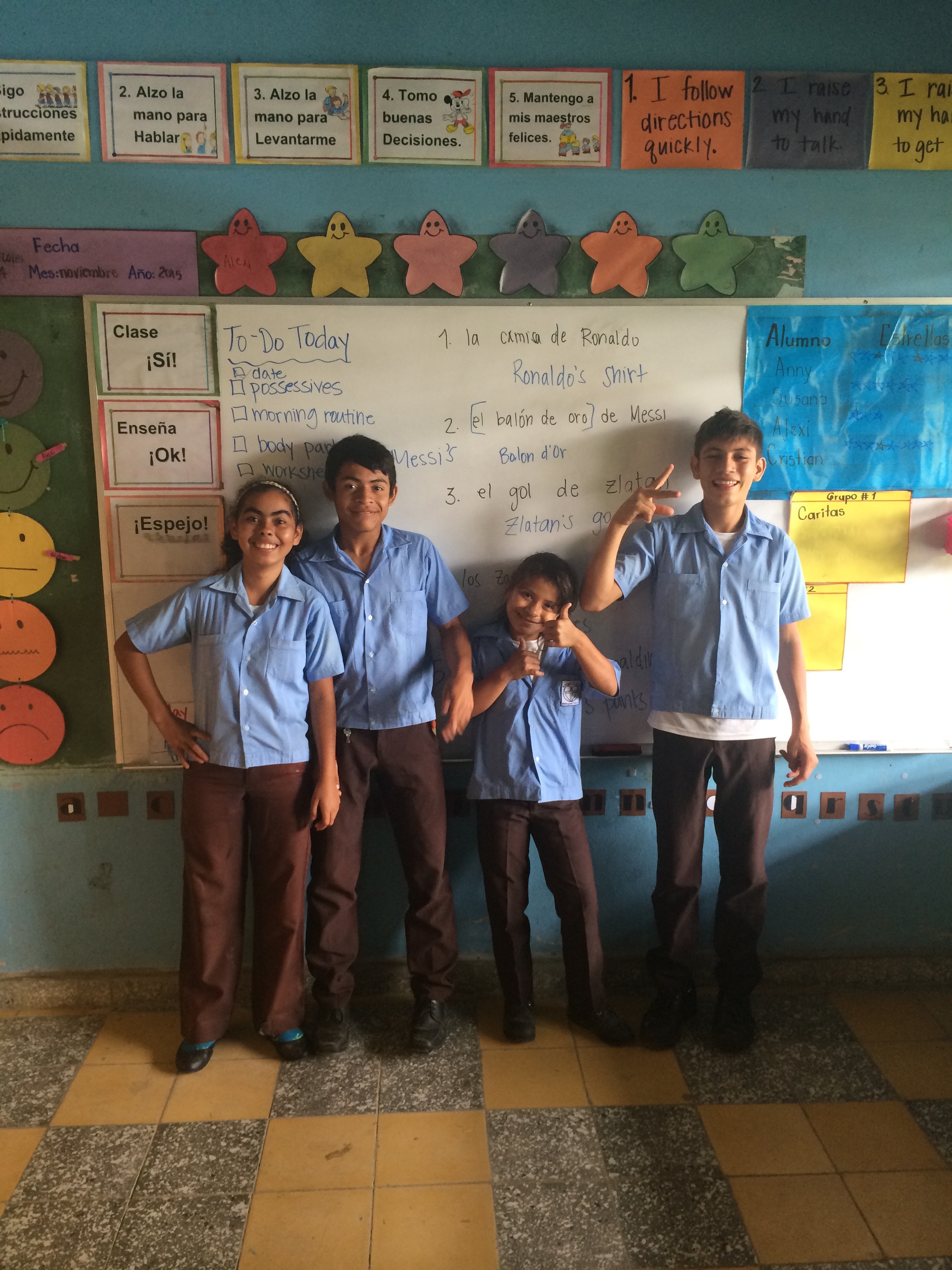 Andrea and her classmates