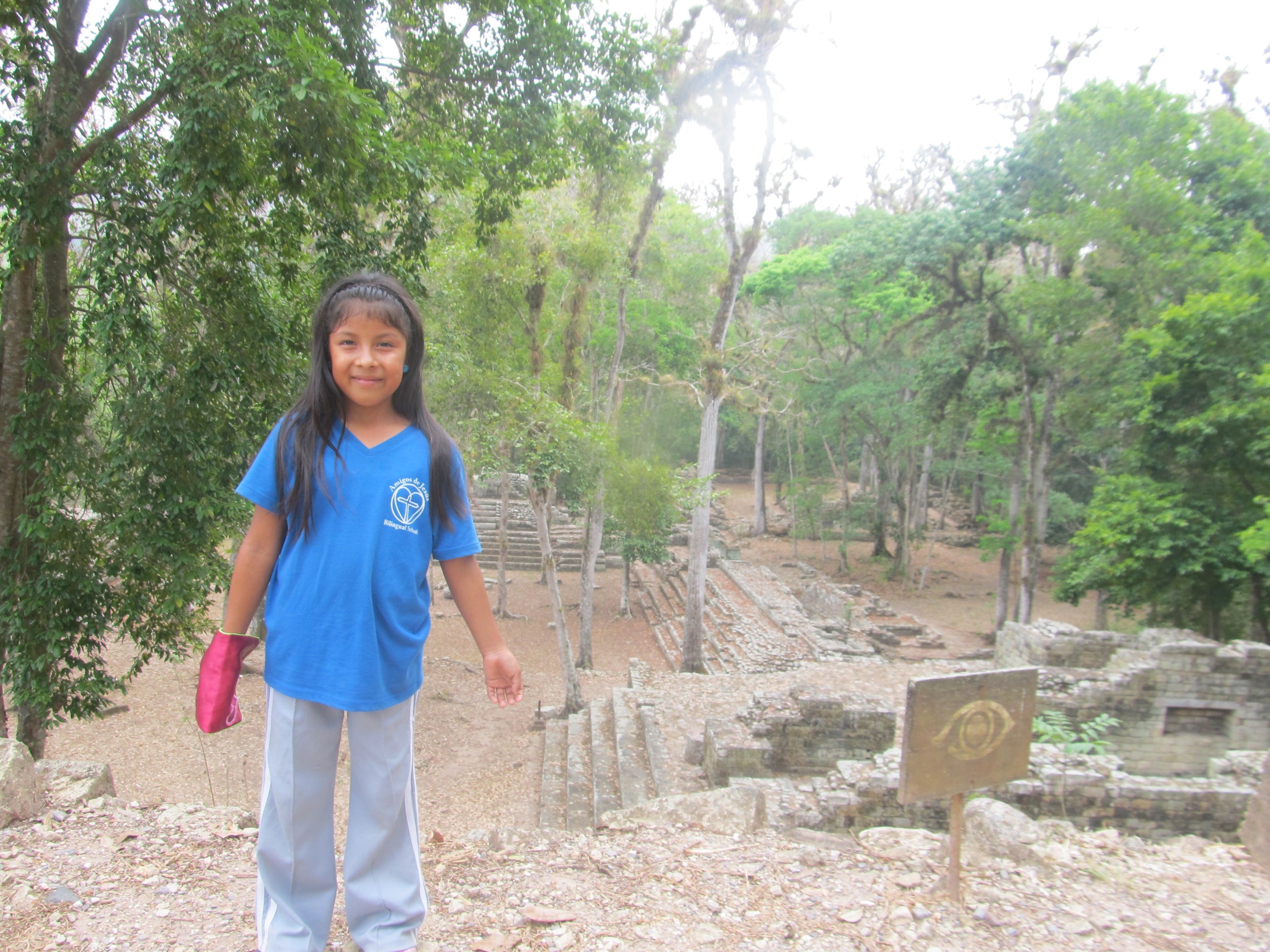 Visiting the Mayan ruins on the Amigos school field trip to Copan Ruinas, Honduras, in April.
