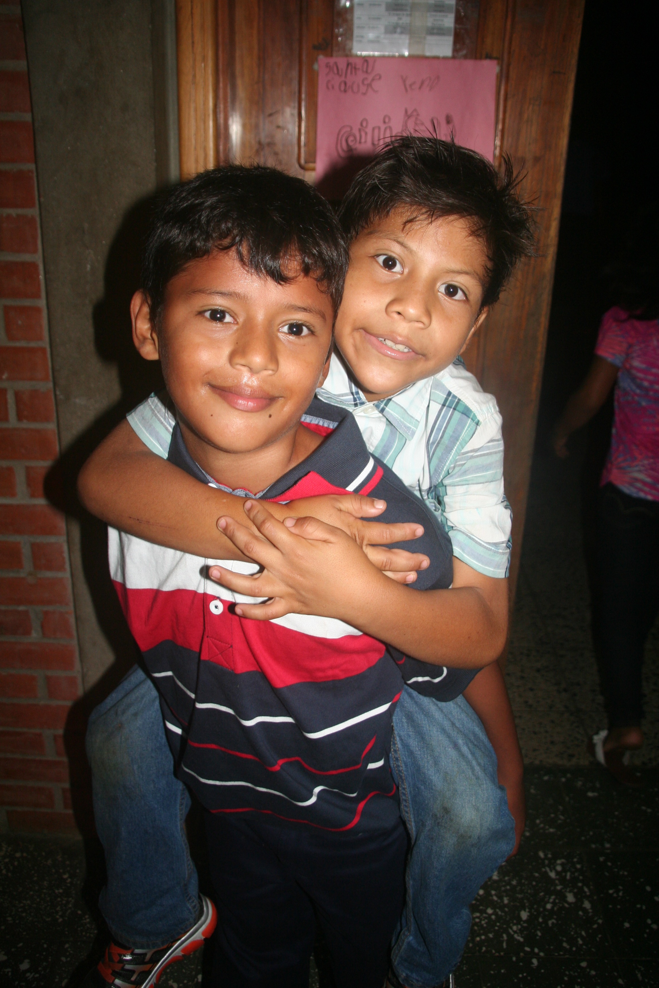 Diego and a friend at the 2015 Christmas party