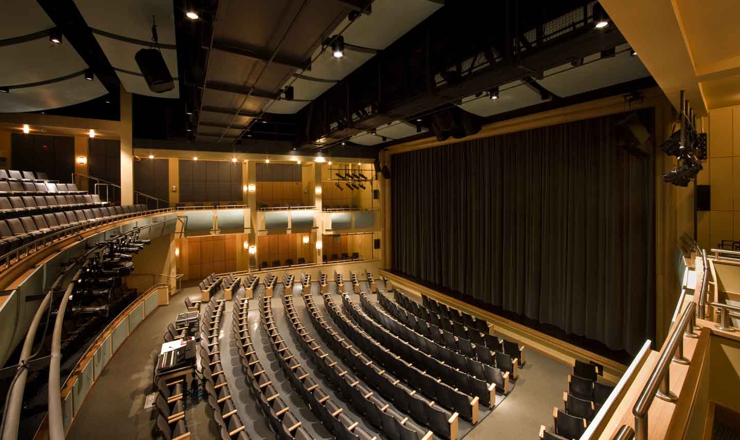The Episcopal Academy's state-of-the-art MainStage Theater. Mezzanine seating provides wonderful acoustics and there is truly not a bad seat in the house. 