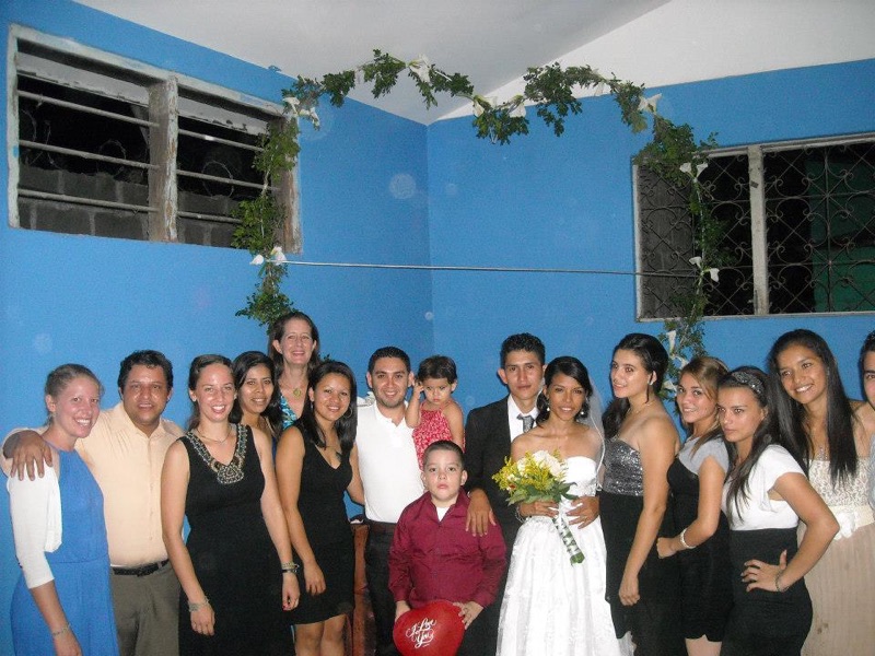 Profe Viviana with staff and volunteers from Amigos de Jesús at her wedding in 2014.