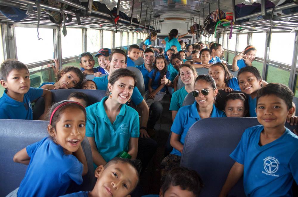 Accompanying our students on a field trip last year. (Profe Viviana is in sunglasses)