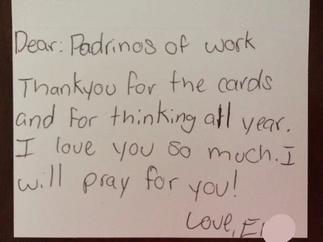 A letter from Elmer to all of us who sponsor him. We love reading his letters to us.