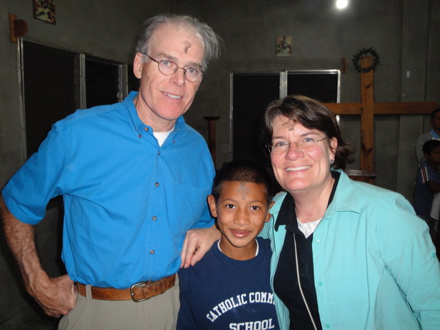 Ann, her husband and little Juan* during one of their first trips to the hogar.