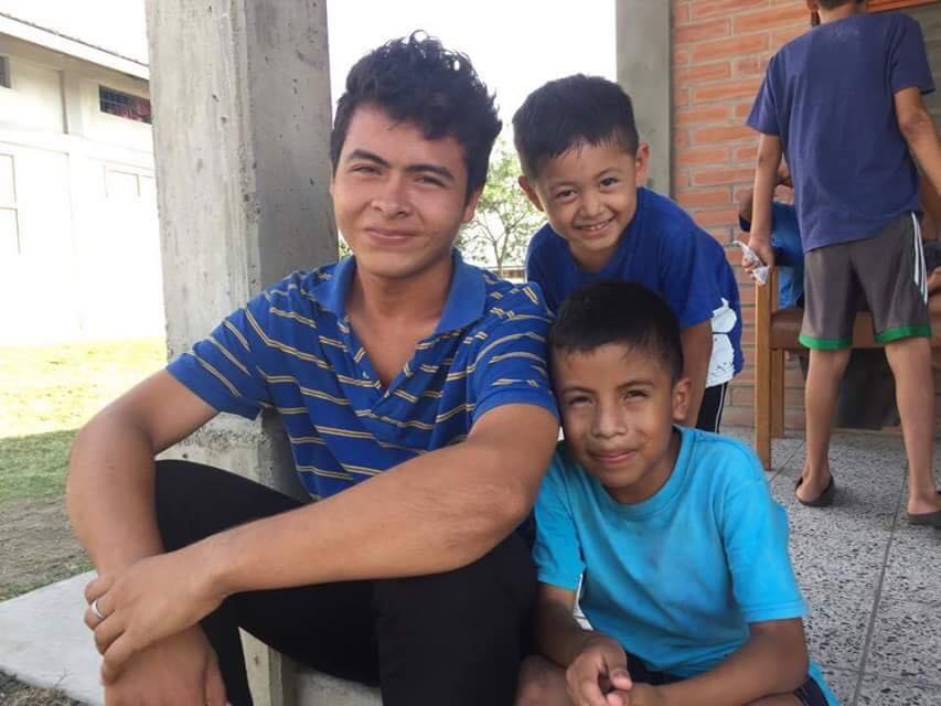 Matias (right) and one of the older boys from his dorm