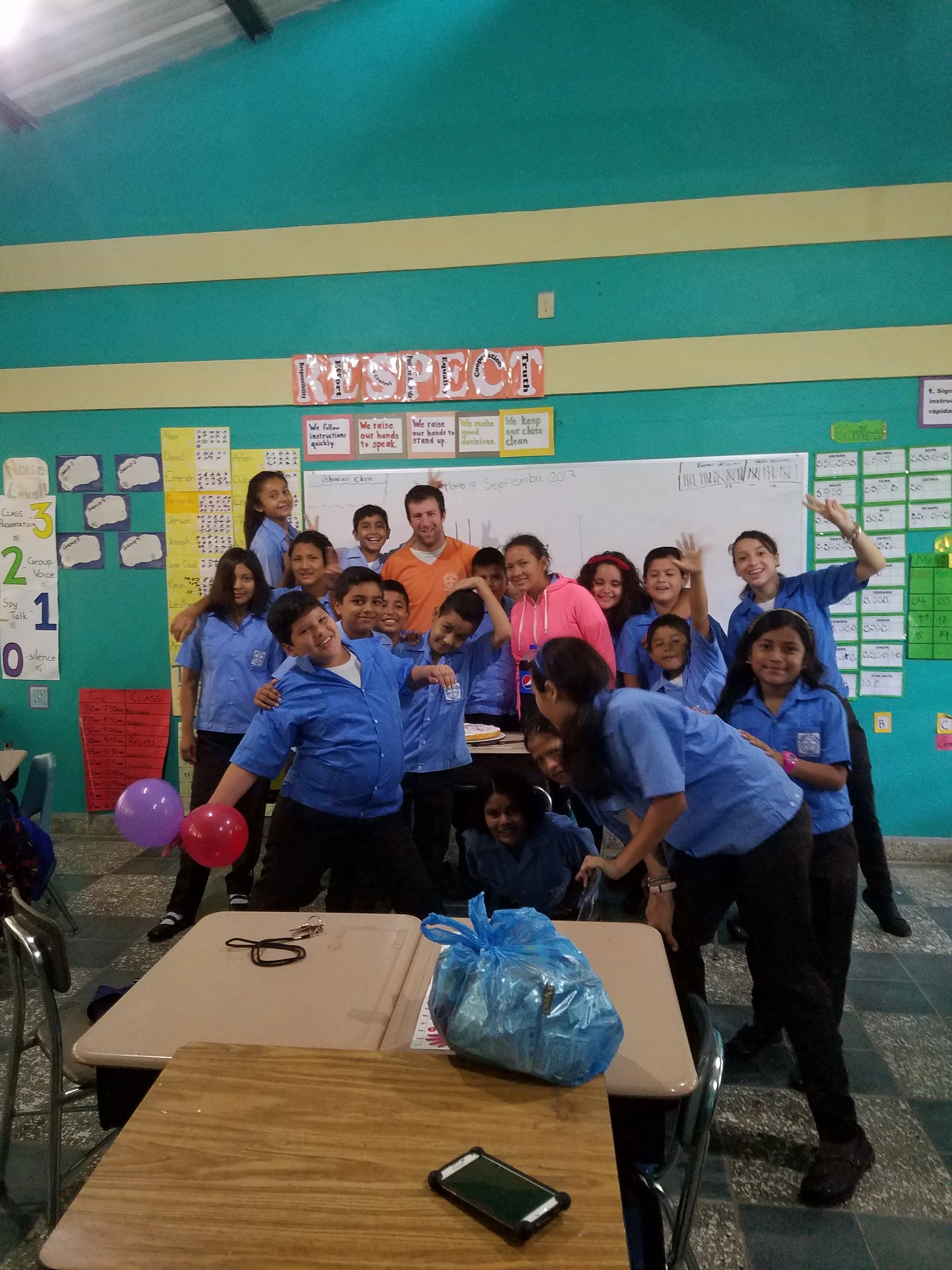 Mr. Tim with his 5th grade class last year. 