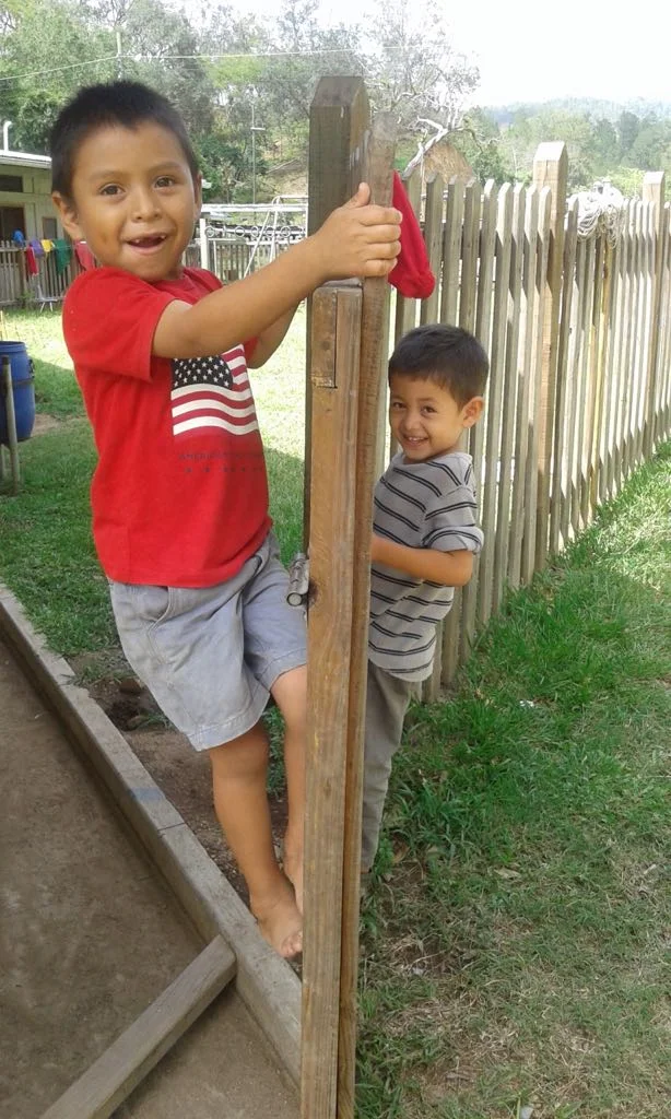 Climbing a fence!