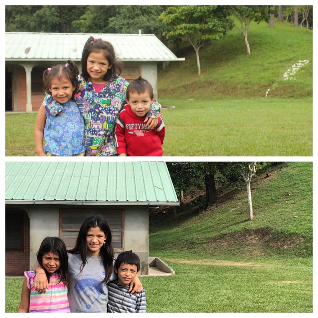 So much fun to recreate this photo with Clarisa* and her siblings! Look how much they’ve grown!
