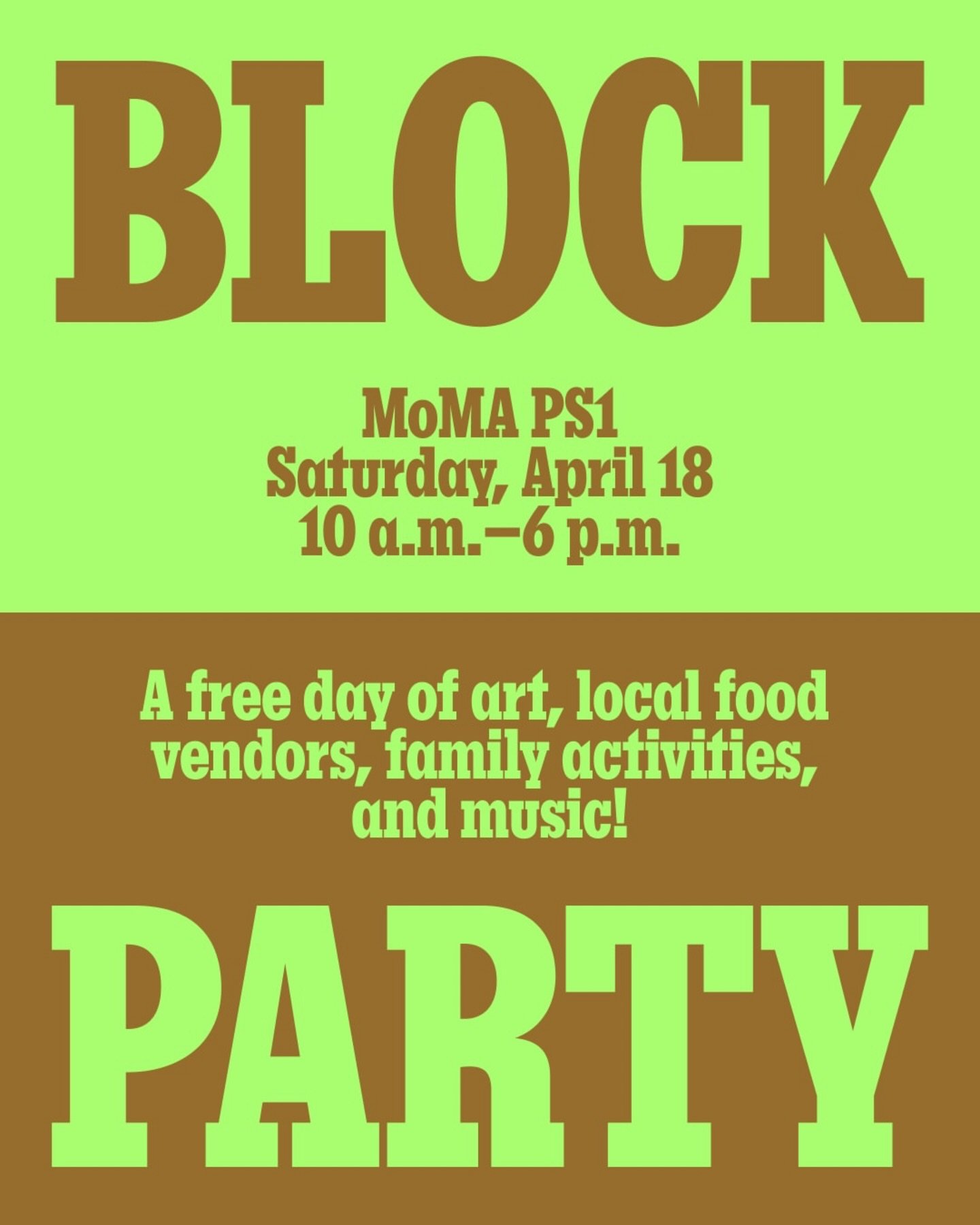 We&rsquo;re excited to be part of this!

Save the date: Join us next Saturday, April 18, at @momaps1 for their 50th Anniversary Block Party&mdash;a free, all-day celebration marking the museum&rsquo;s 50th anniversary and the opening of Greater New Y