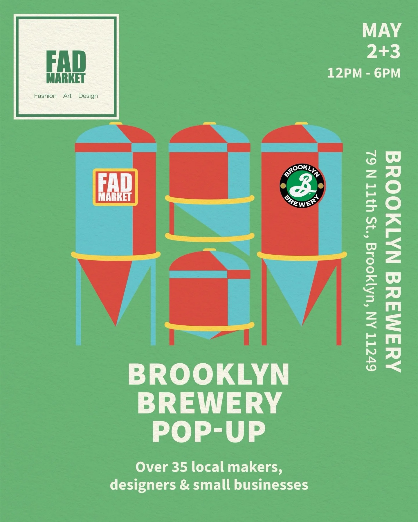 Williamsburg&mdash;we&rsquo;re headed your way this weekend. @brooklynbrewery. Who&rsquo;s coming?

Good finds only. A fresh lineup of 35+ makers&mdash;from standout fashion and handmade jewelry to small-batch treats and everyday favorites.

Grab a d