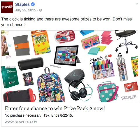 #StaplesForStudents Sweepstakes Promotion