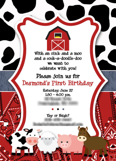 Barnyard Bash Invitation