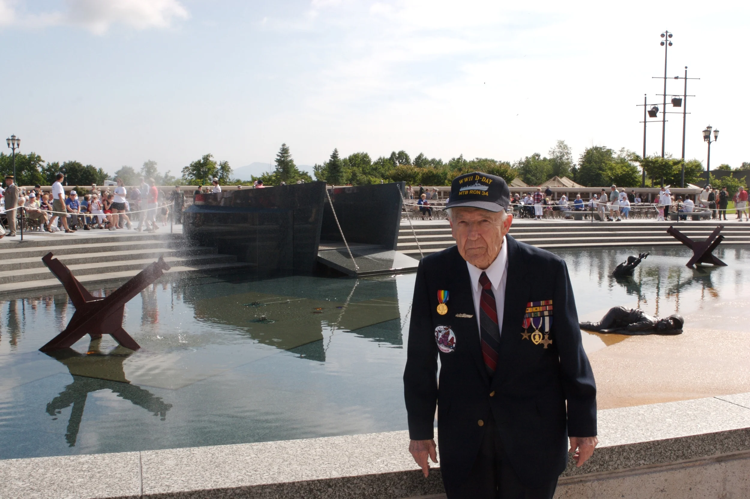 Book Figure 2. Lt. Cmdr. Jack Sherertz in front of simulated Normandy Beach landing. R. Sherertz collection.