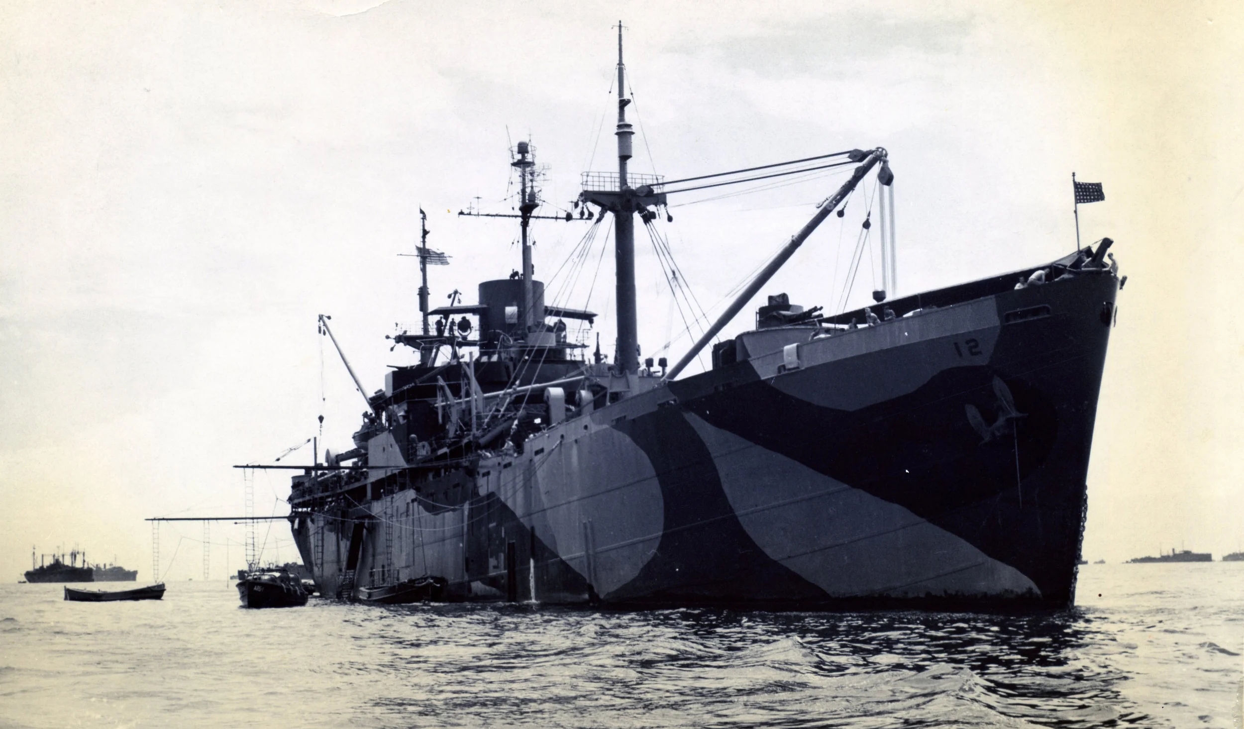 Book Figure 109. USS Acontius, Leyte, Philippines. Jack Sherertz collection.