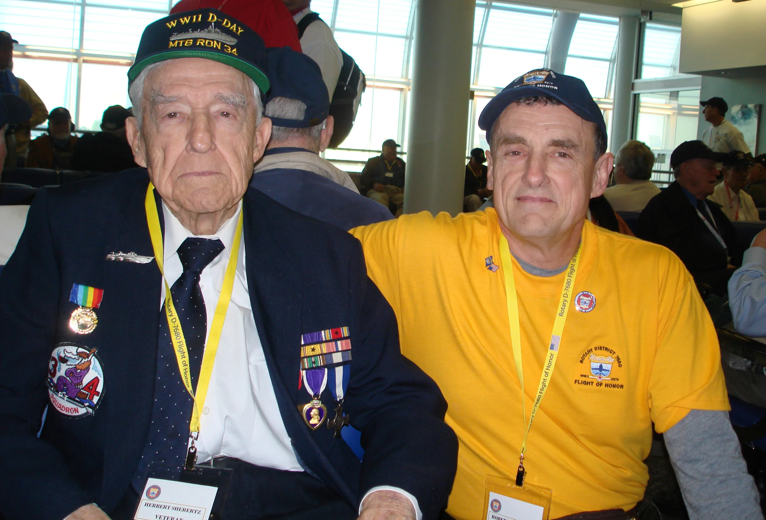 Figure 130. Lt. Commander H. J. Sherertz, Robert Sherertz (son and author) waiting for Flight of Honor, R. Sherertz collection.