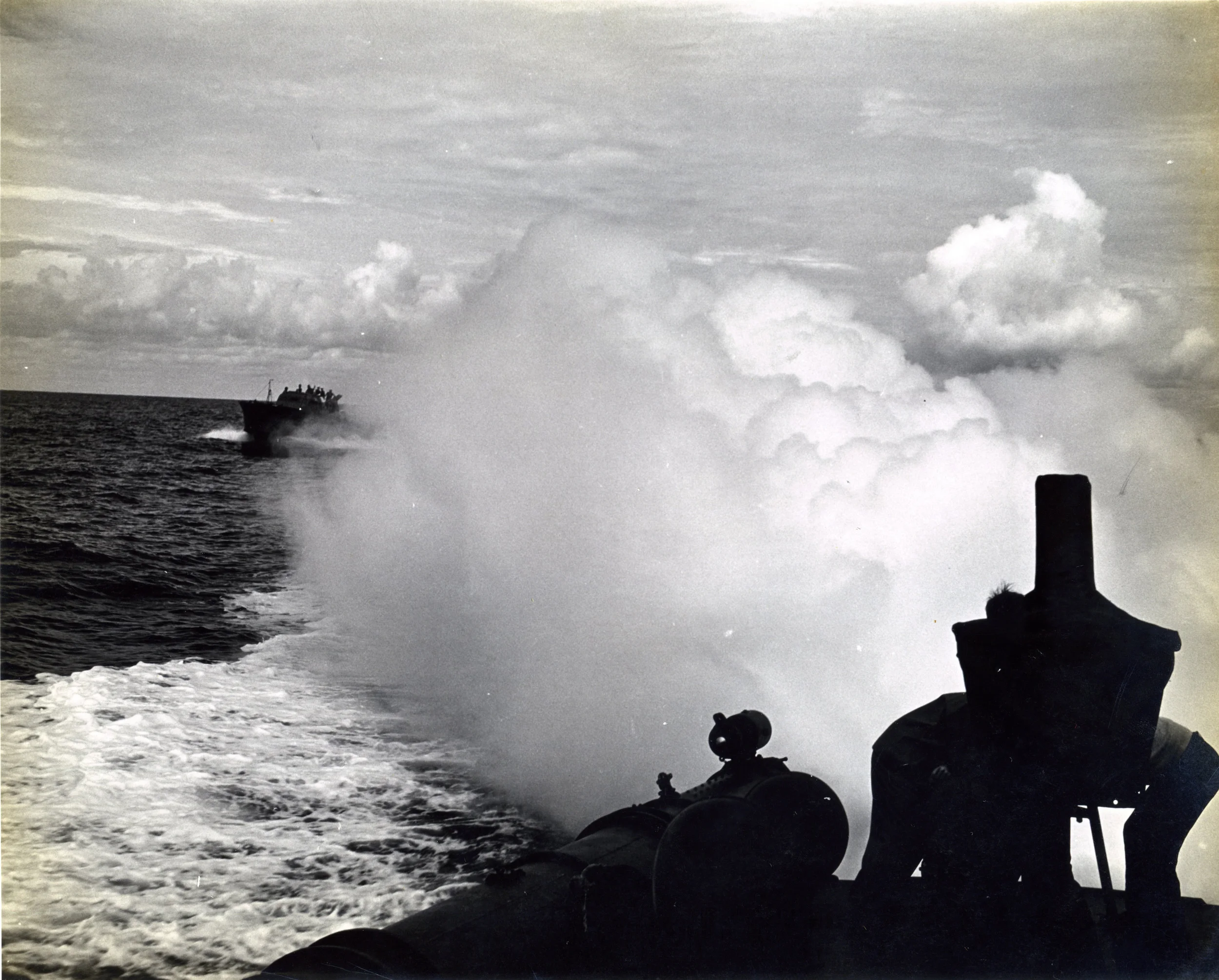 Book Figure 51A. Smoke generation as seen from on board a PT boat