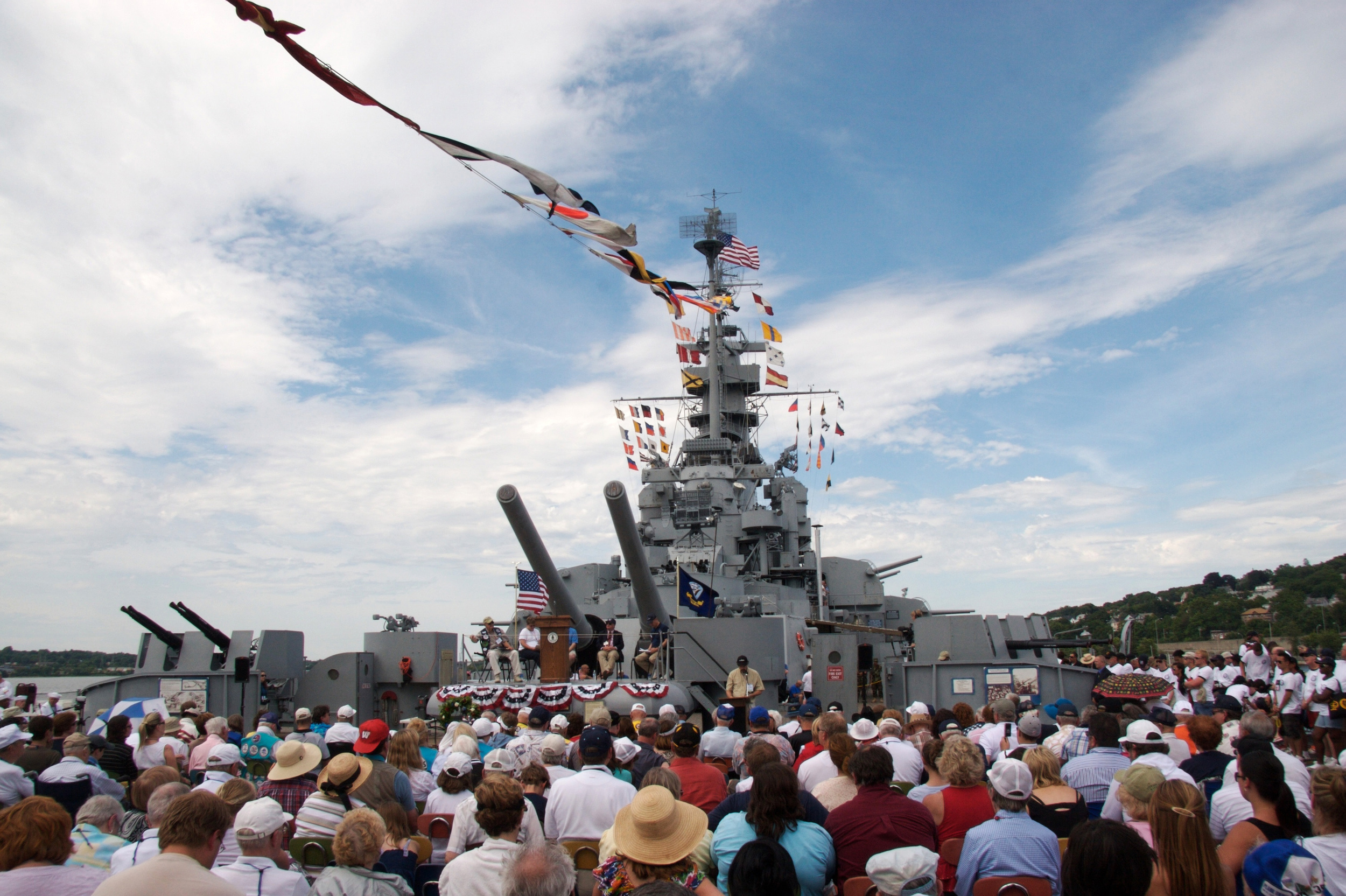 Book Figure 118. 2010 roll call of all PT boaters who have died in the previous year, deck of the USS Massachusetts at the last PT boat reunion
