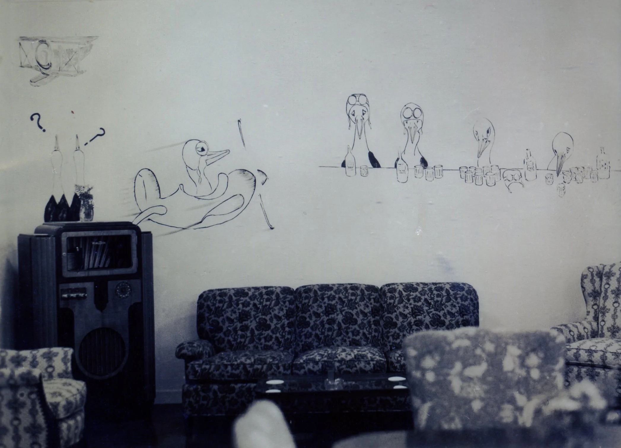 WWII Midway Officers Club Walls Gooney Birds 1