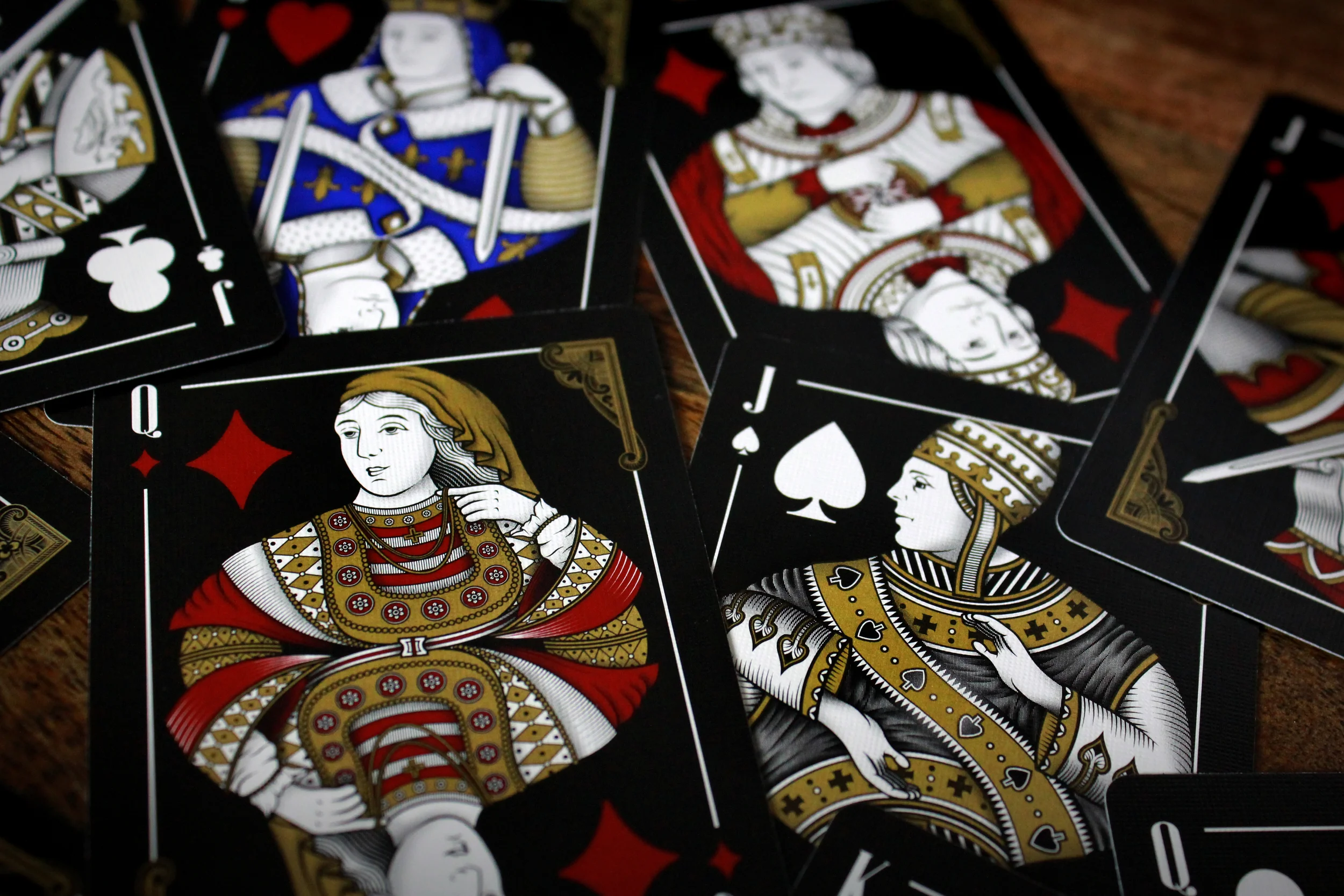  The court cards were carefully selected based on actual people involved around the Magna Carta. The suits were used to help show the family factions within this time period. All of these cards were inspired by existing illustrations of the people fo