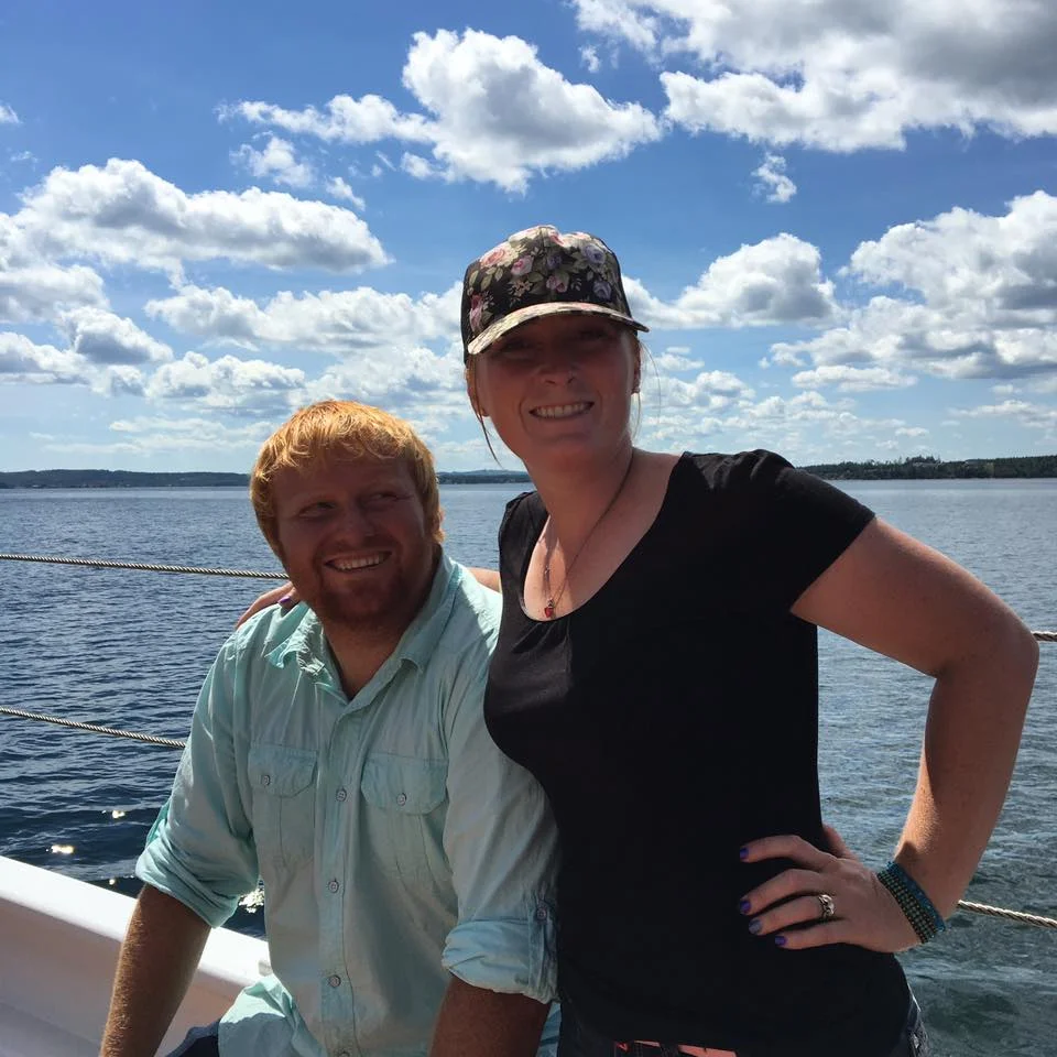 On a sailboat with the Hubby!