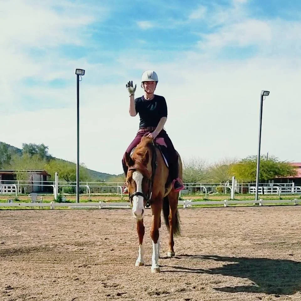 Goofing off on our first ride together.