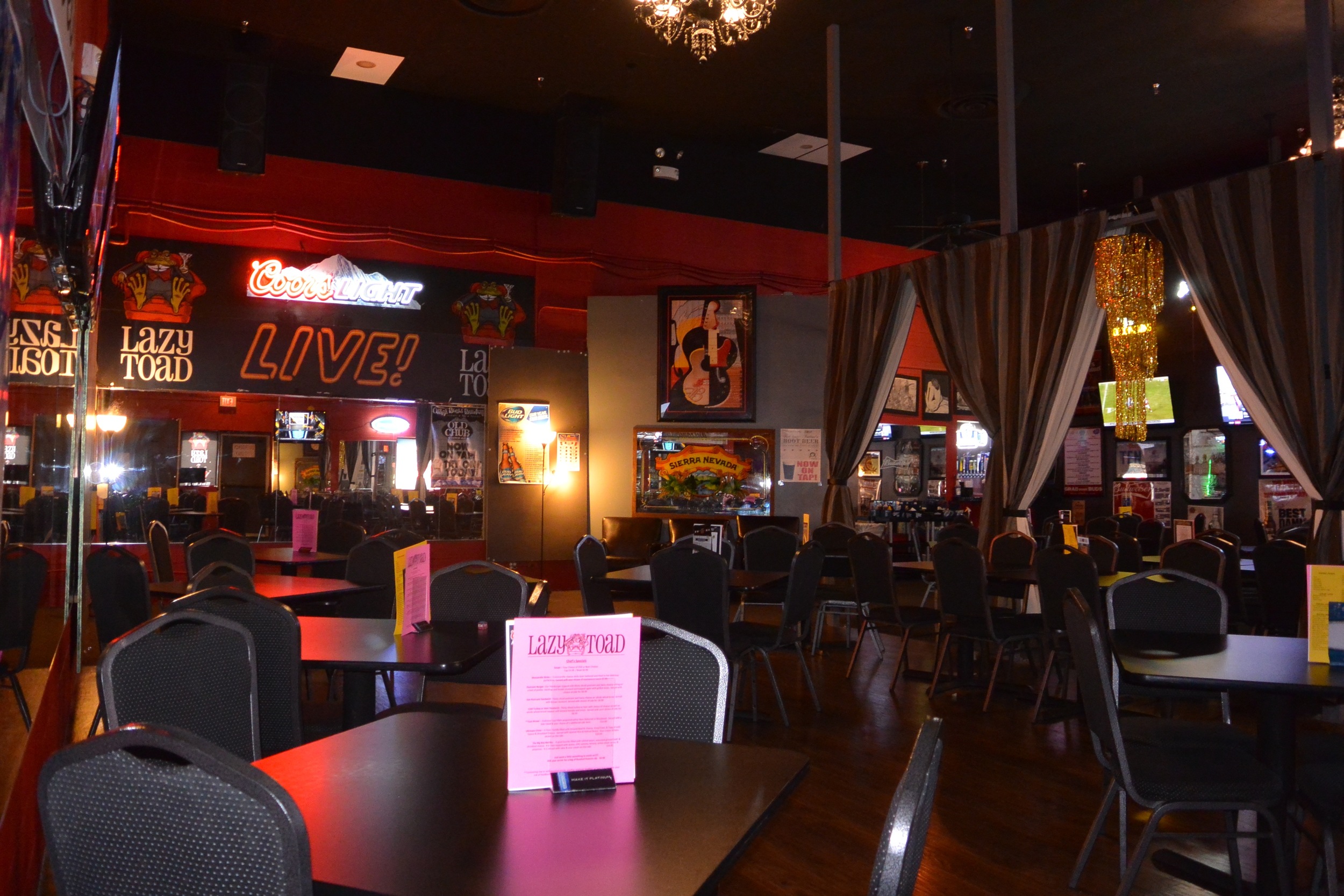 Dance Floor Seats 60, with 3 Plasma TV's