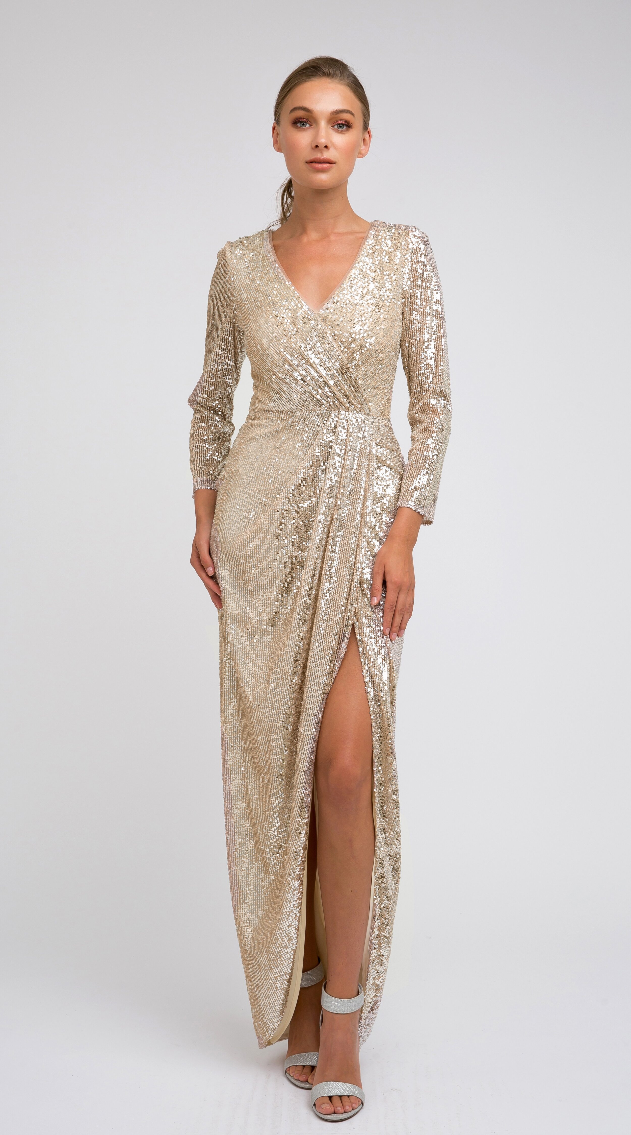 gold sequin formal dresses