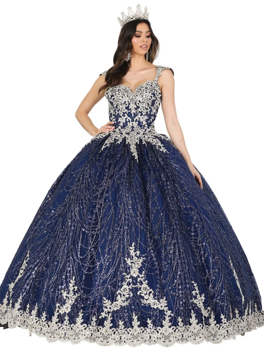 Affordable Glamour: Navy Quinceañera Gown for Your Celebration