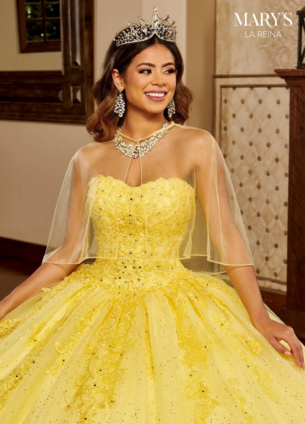 sweet 15 yellow dresses