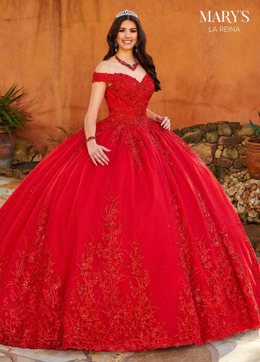 Marys Bridal MQ2151 Dress | Red Quinceanera Dress — Boutique
