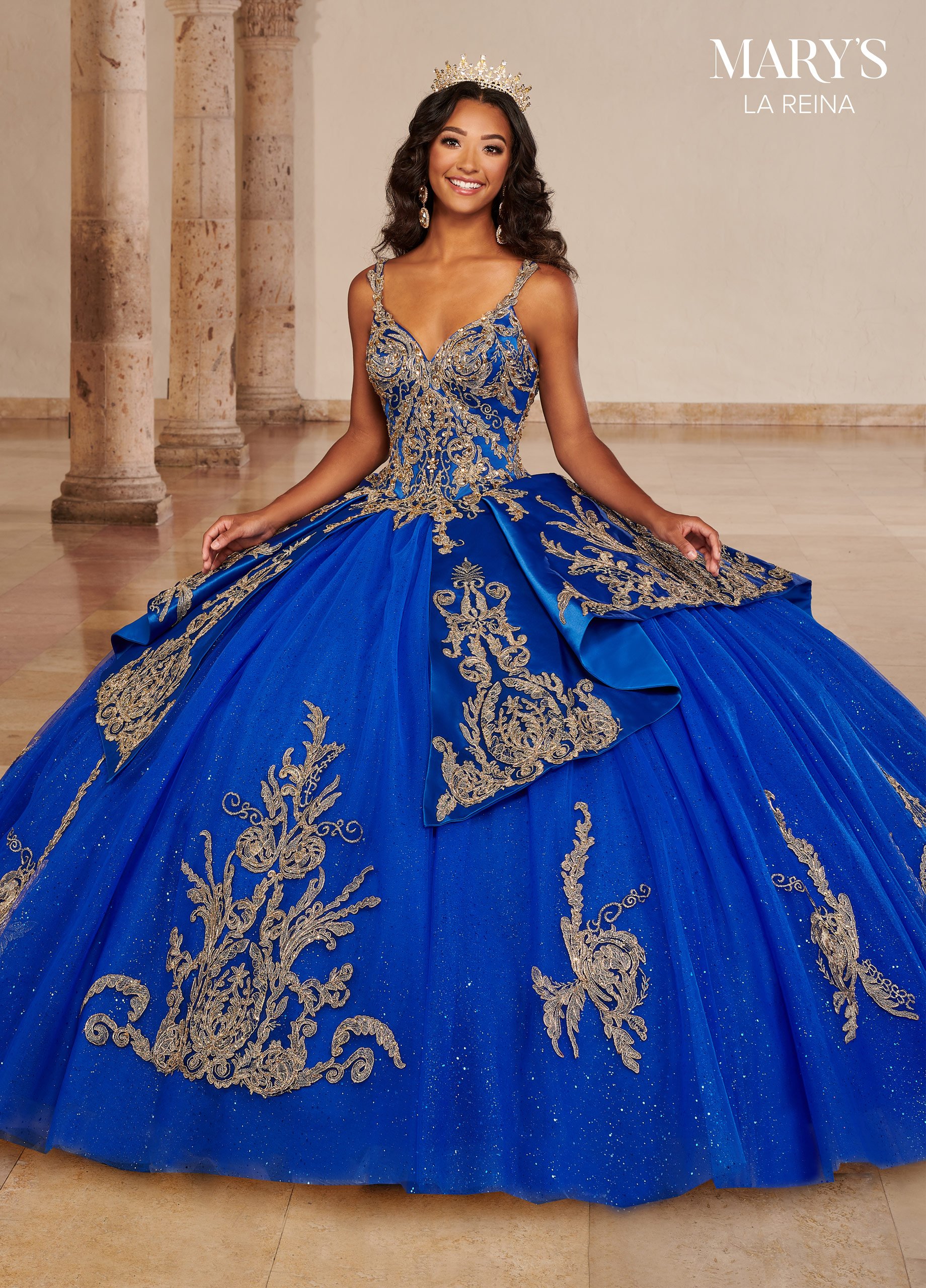 Sleeveless and strapless Royal Blue Quinceañera Dress – Party Dreams  Boutique