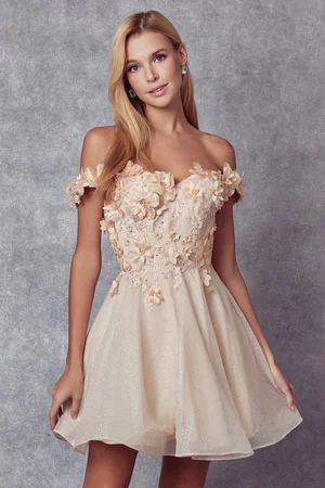 champagne dama dress white christmas dresses Champagne Sparkly Beaded Homecoming Dresses Strapless Dama Dresses HC109 Custom Colors / 16W