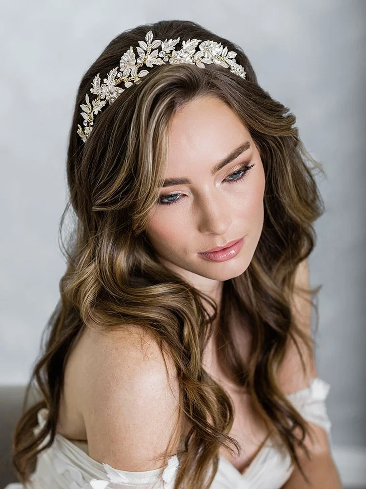 Tiara Square Wedding Tiaras Hair Down