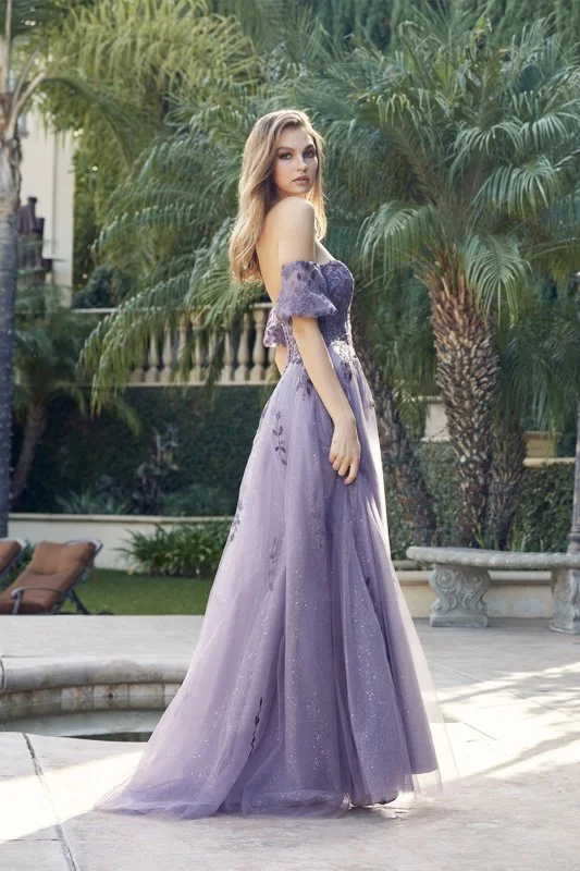 A beautiful Grey Purple prom dress, exuding elegance and charm, perfect for any special occasion.