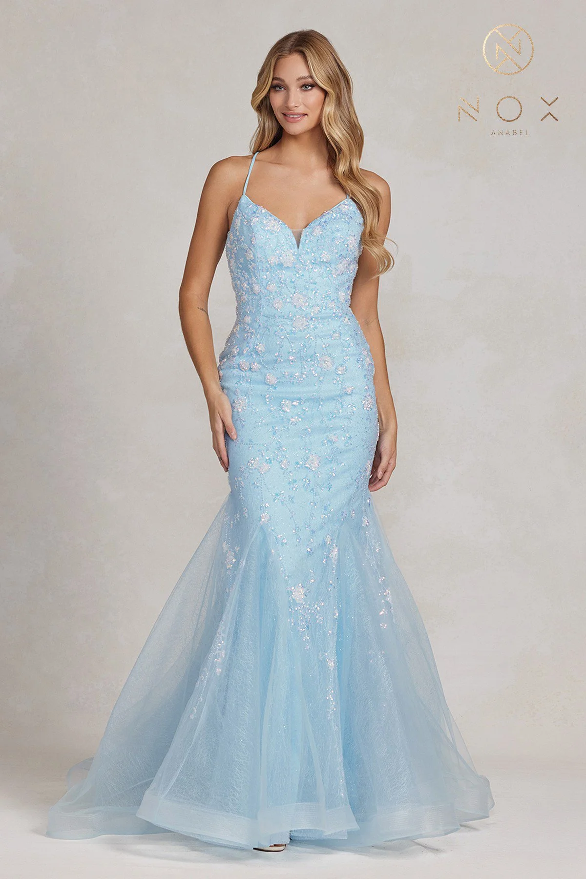 Captivating Sky Blue Multi Prom Dress - Make Your Prom Night Unforgettable with Irresistible Elegance!