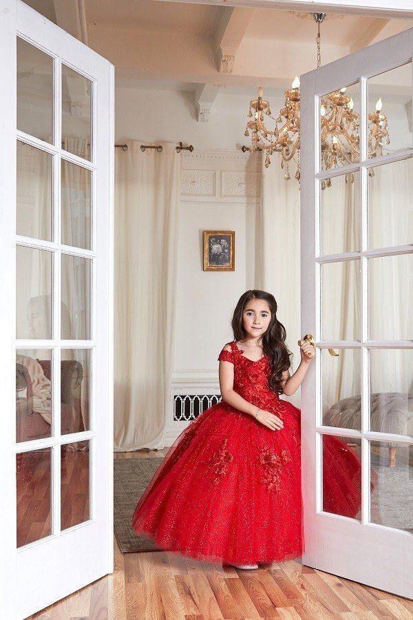 Glamorous Red Lace Ball Gown Crystal Prom Dress With Off Shoulder Design  Perfect For Dubai Red Carpet Events And Formal Events From Xzy1984316,  $244.23 | DHgate.Com