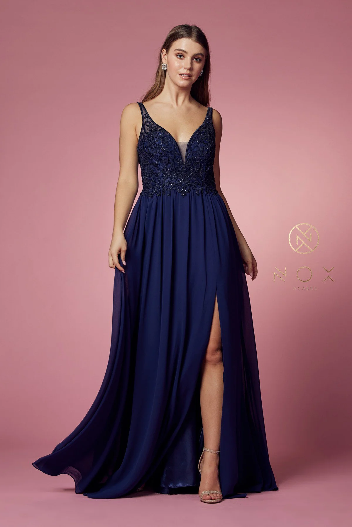Mesmerizing Navy Blue Prom Dress - Make an Entrance with Fresh and Chic Fashion!