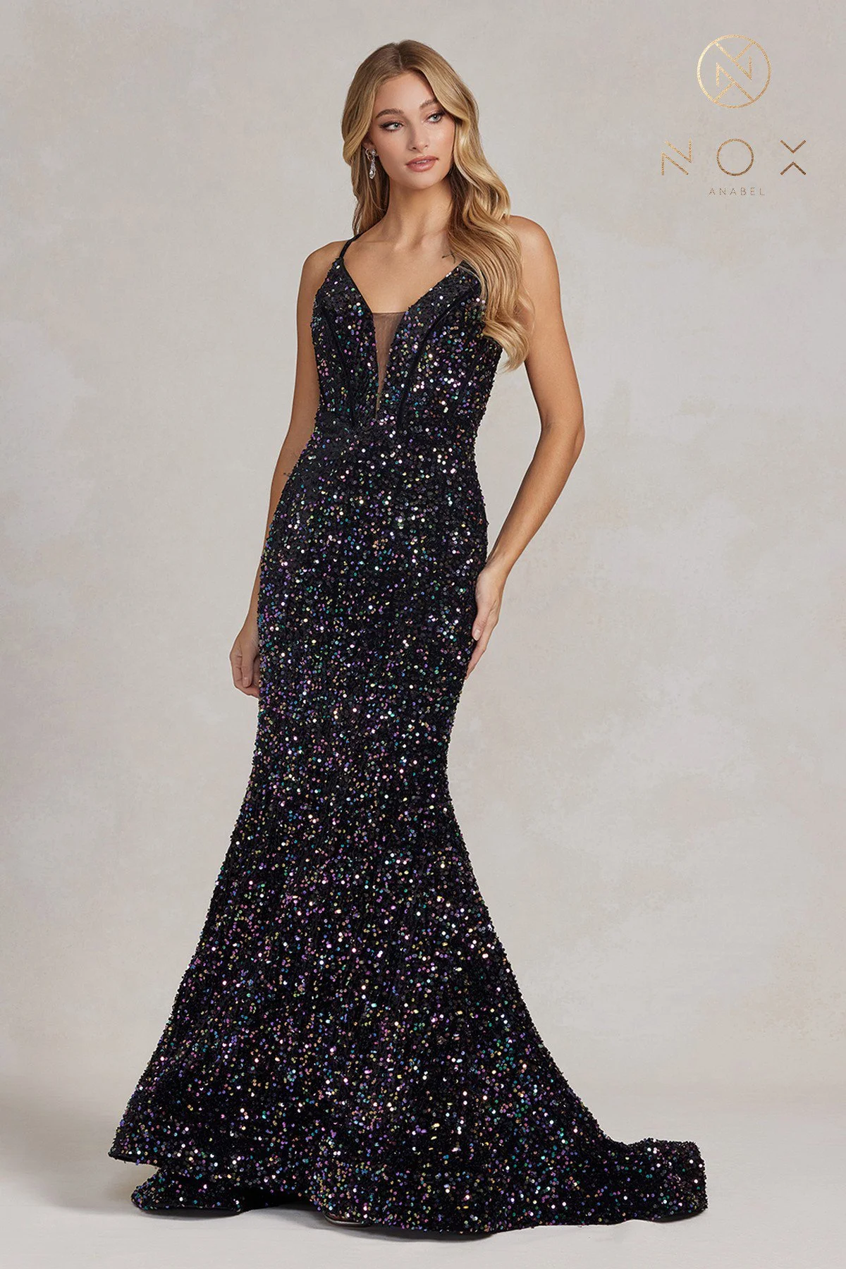 Sophisticated Black Multi Mermaid Prom Dress - Step into Luxury and Radiate Confidence!