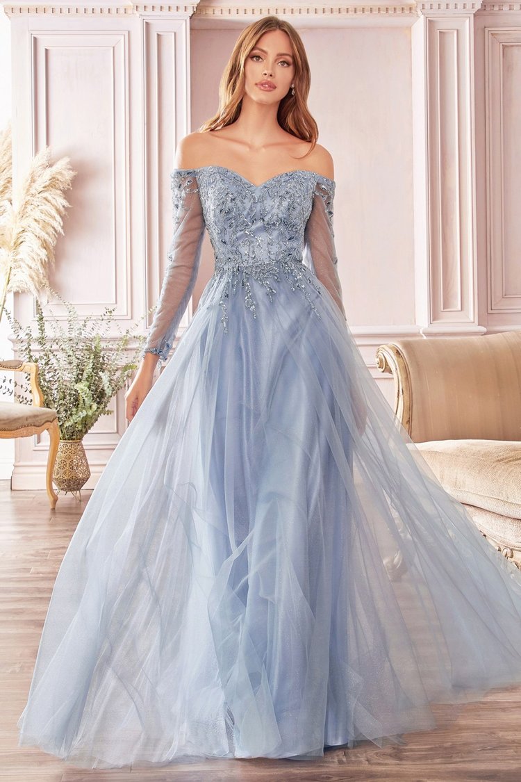 Blue Mother of the Bride Gown- CD0172 — Danielly's Boutique