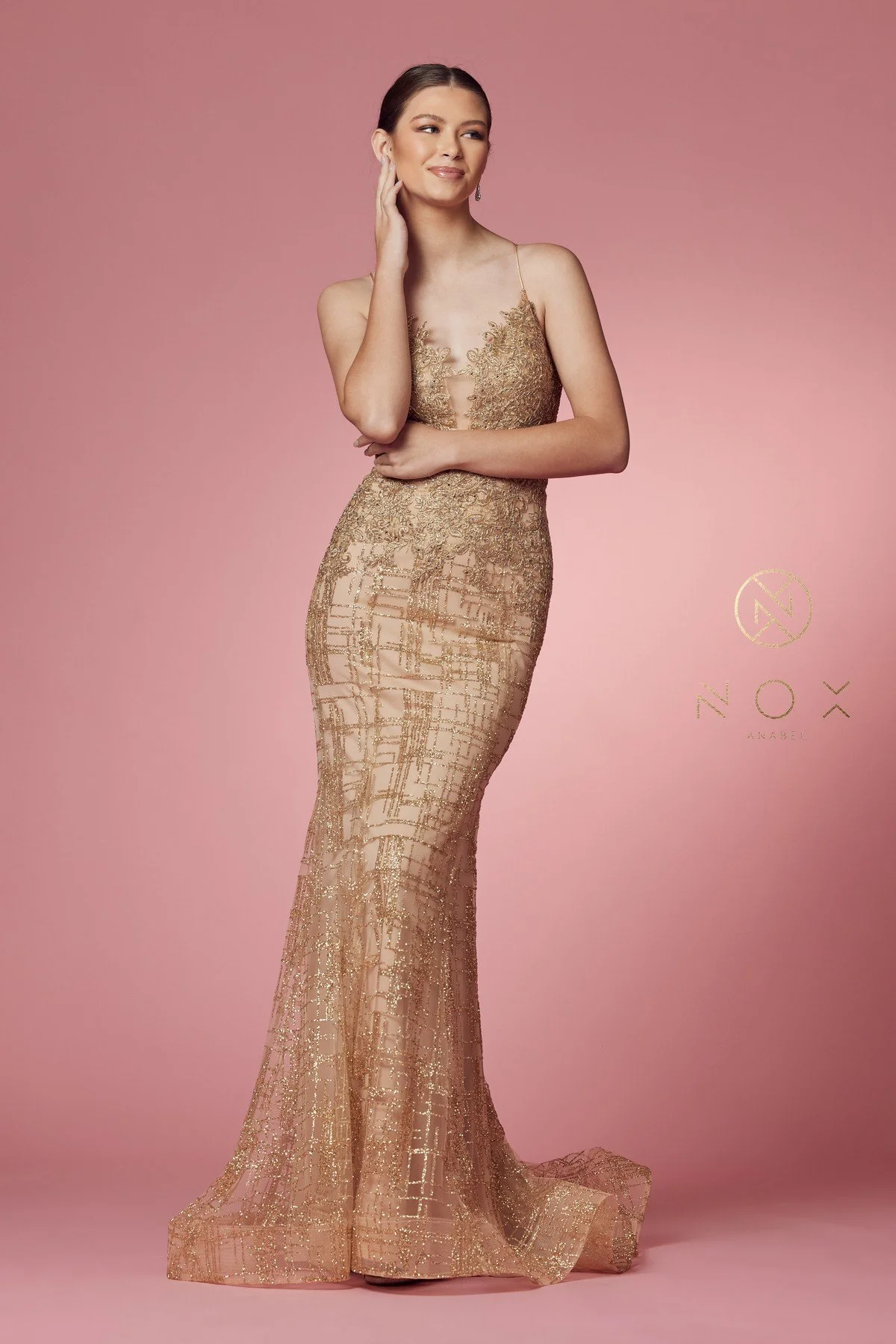 Charming Gold Trumpet Prom Dress - Elevate Your Look with Effortless Sophistication!