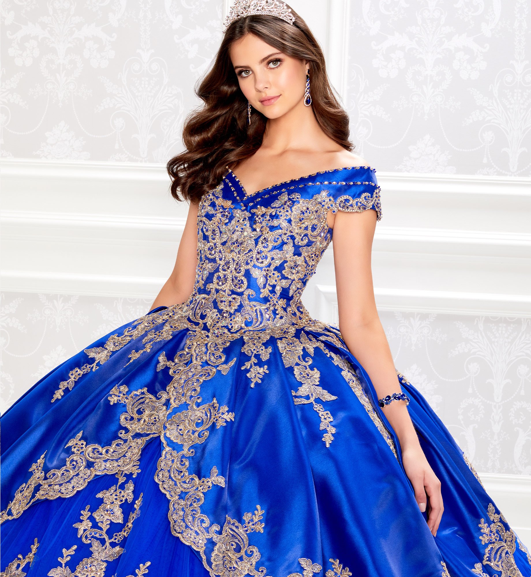 Royal Blue Satin Criss-Cross Backless Prom Evening Dress A-Line V-Neck  DTP371 – DressTok.co.uk