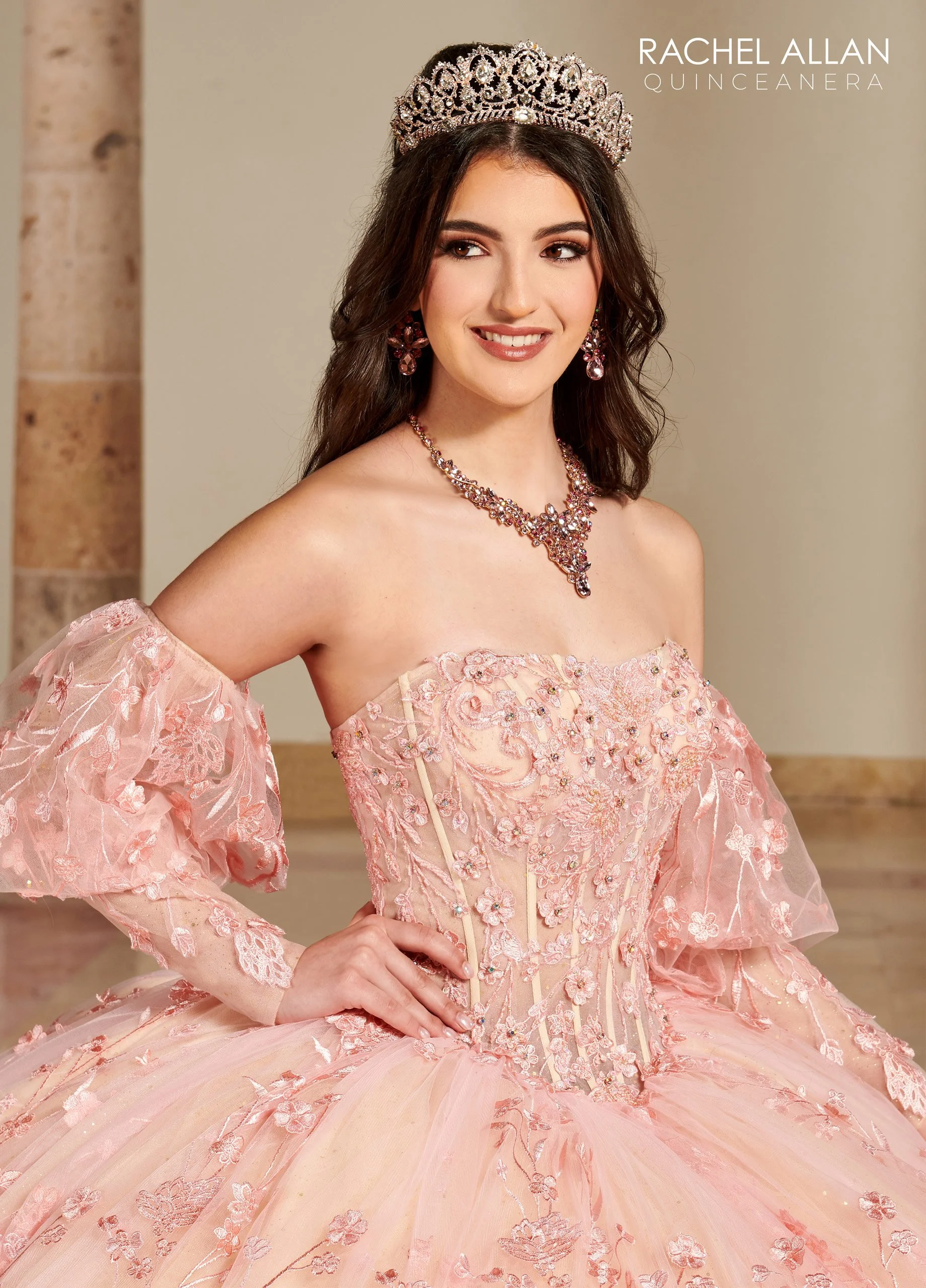 Blush Champagne Quinceanera Dress Rachel Allan RQ1123 — Danielly's