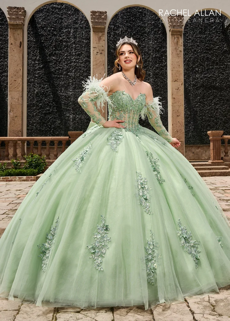 light green dress quince Jovani 43811 Sweet 16 Quinceanera Dress Long Floral Applique Ball Gown
