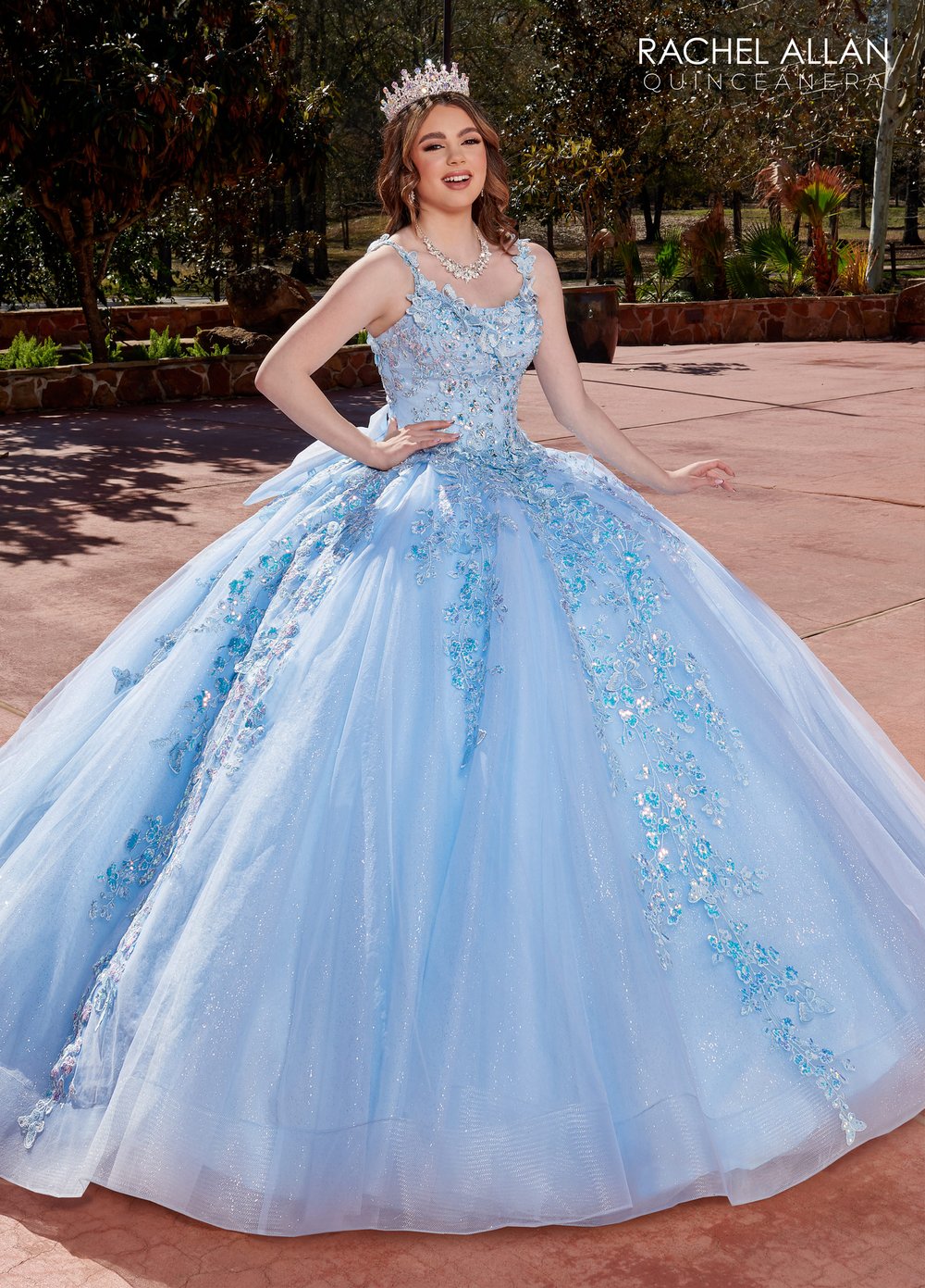 Winter Wonderland Blue Ball Gown Quinceanera Dress Blue Tulle Lace