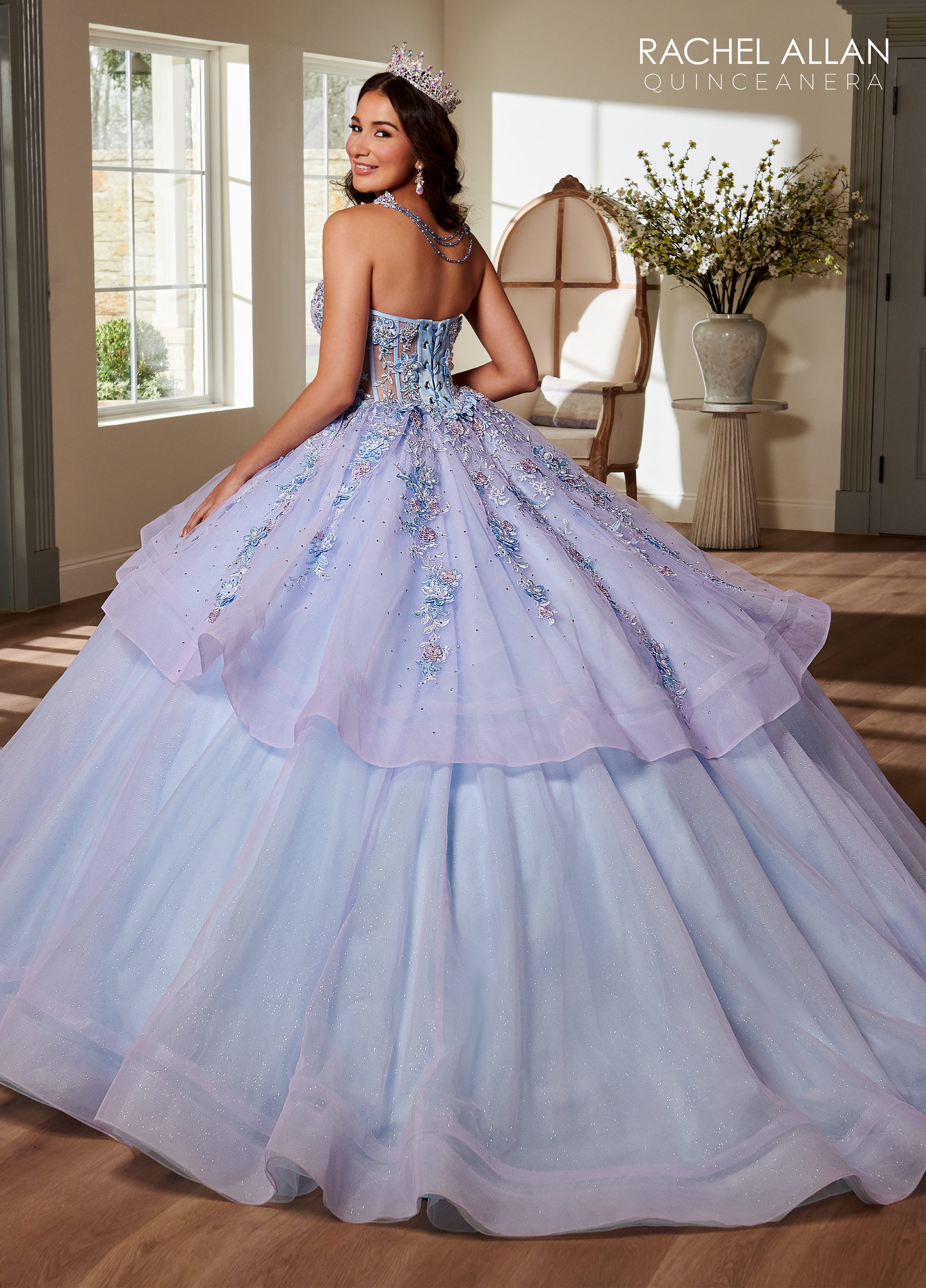 A-line One Shoulder Sequins Prom Dress Tulle Light Sky Blue Evening Go –  SELINADRESS