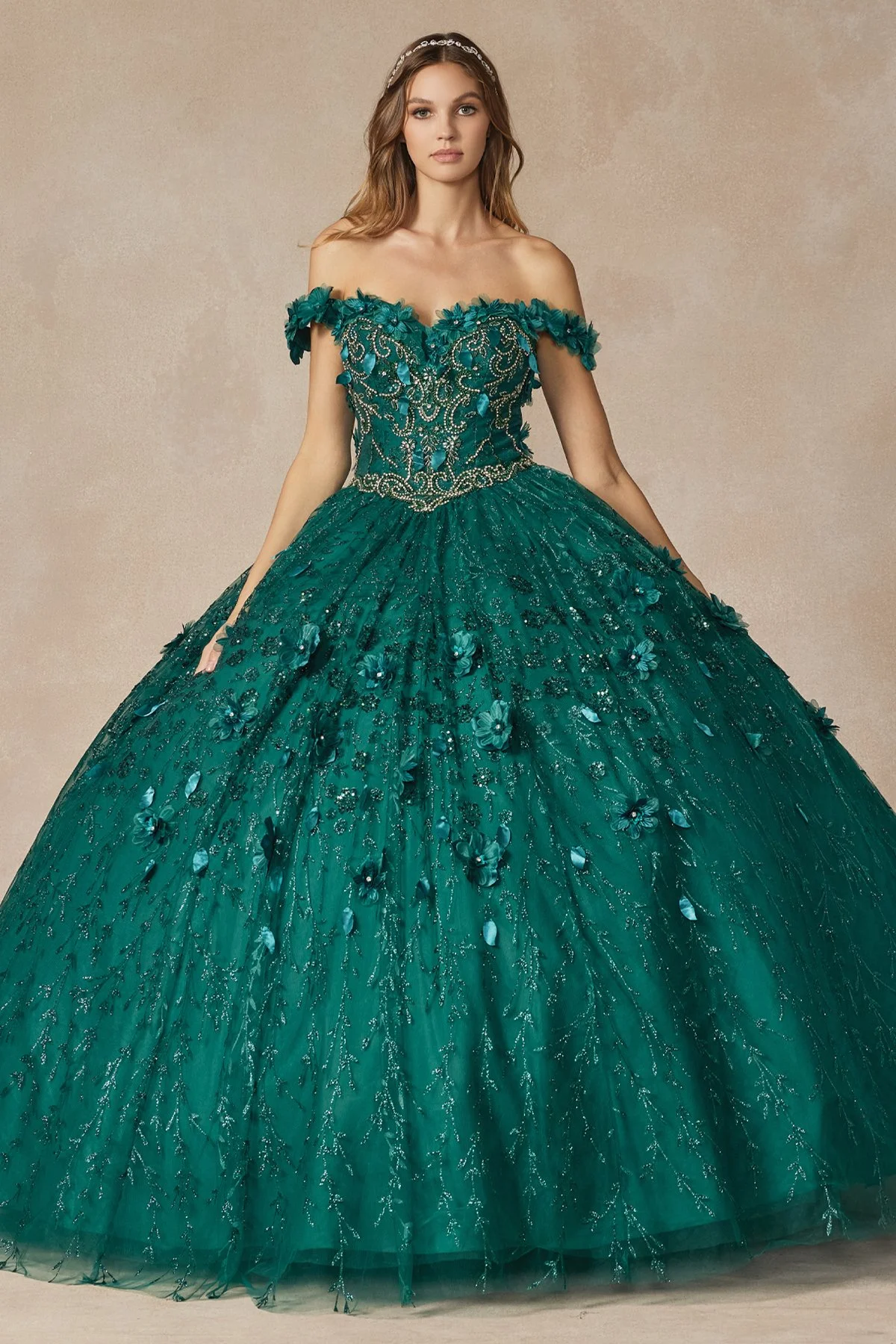 Emerald Green Quinceanera Dress JT1443 — Danielly's Boutique