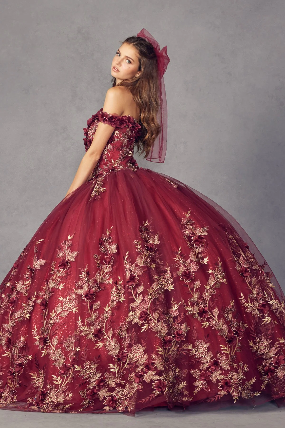 Burgundy Quinceanera Dress JT1447 — Danielly's Boutique