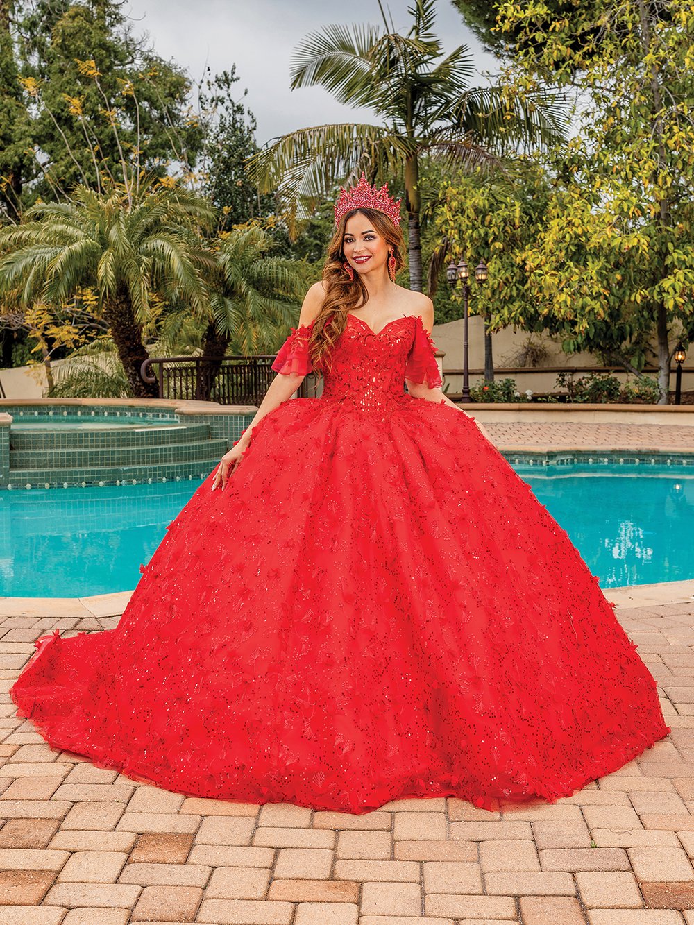 Red Quinceanera Dresses Ball Gown Party Dress Lace Up Princess Meninas De 15  Anos Porno