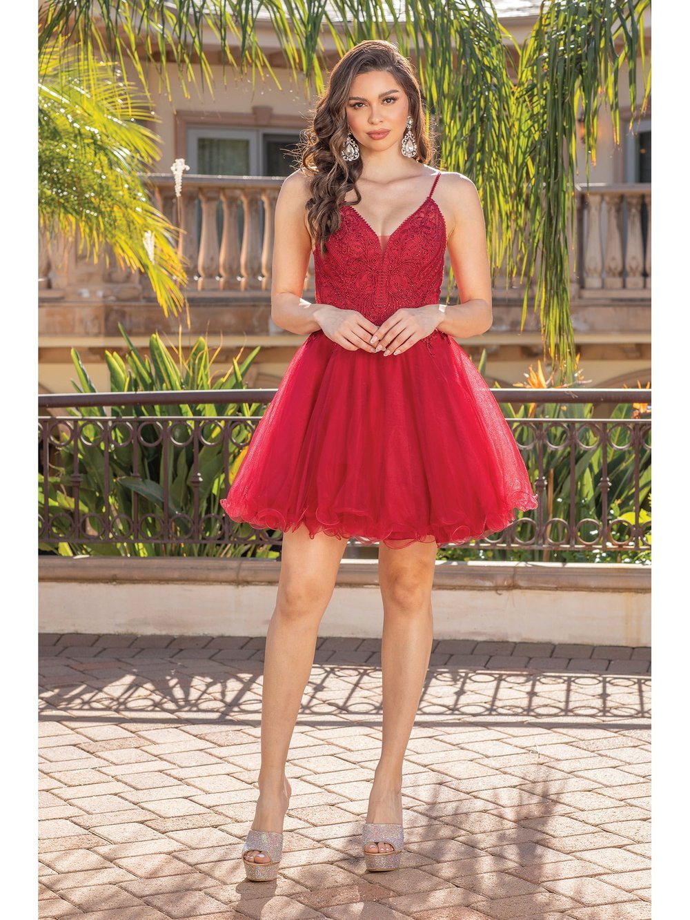 short burgundy dama dresses V Neck Short Burgundy Lace Prom Dresses, Short Maroon Lace Formal Grad   jbydress