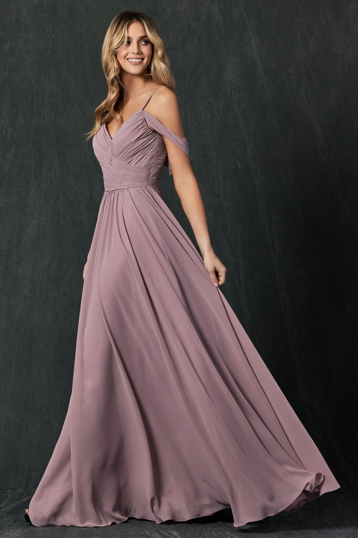 Elegant and affordable Off the Shoulder Bridesmaid gown (Copy)